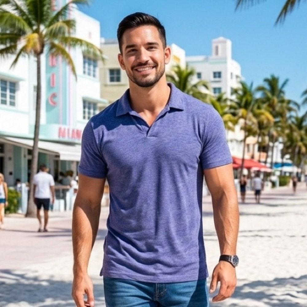 Banana Republic Men's Indigo Heather Polo